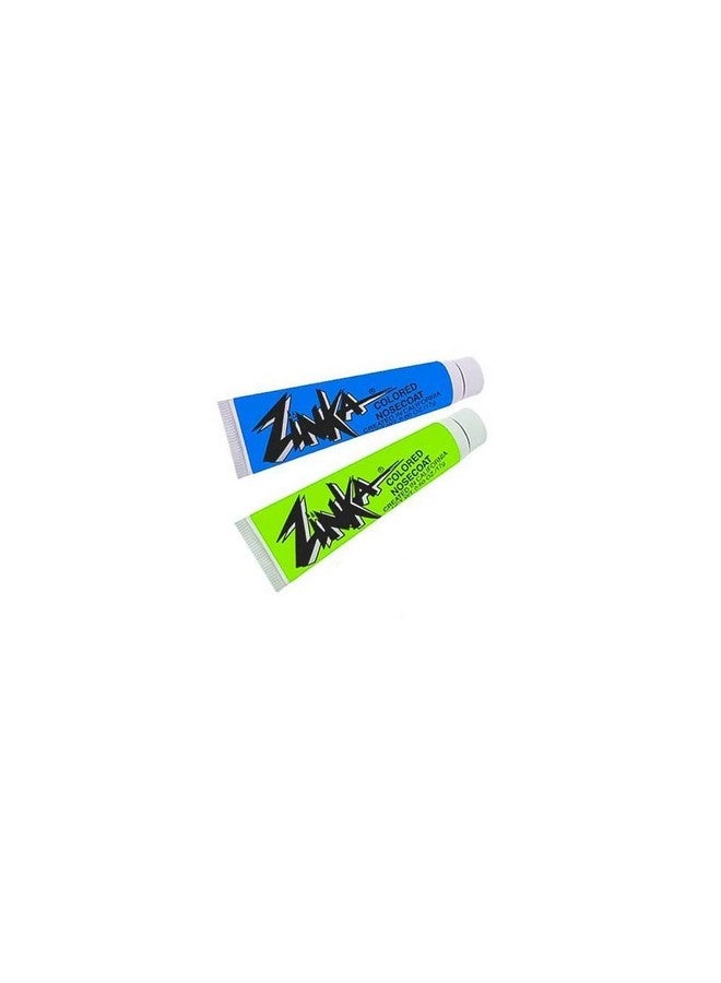 zinka Colored Nosecoat Zinc Oxide Based Water Resistant 2 Pack Bundle 0.6 Ounce Tube Blue Green - Image 1