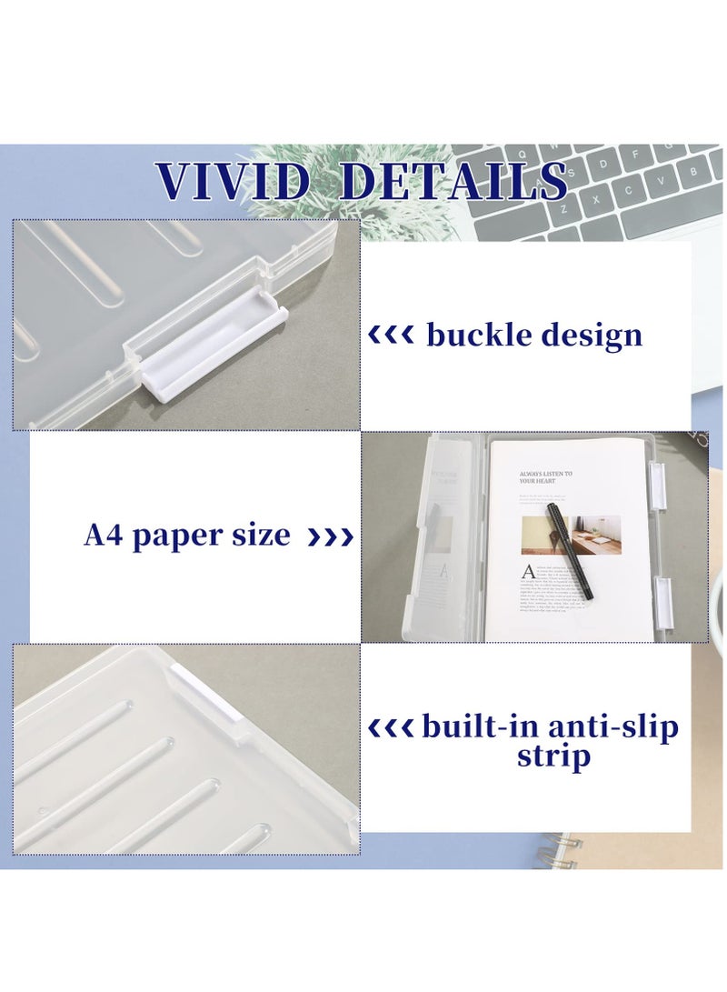 KASTWAVE 4 قطع حقيبة مشروع محمولة صندوق ملف شفاف A4 صناديق ملفات رفيعة تخزين بلاستيكية منظم تخزين ألعاب الطاولة ، 12.1 × 9.1 بوصة - Image 3