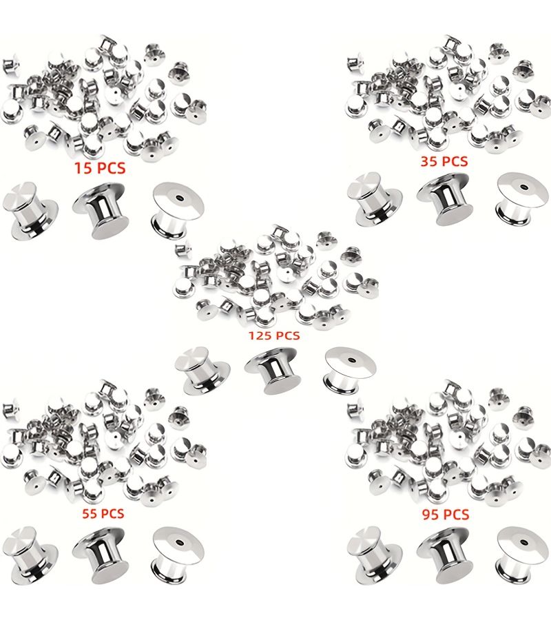 Metal Pin Back Locking Clasp 15pcs - Image 2