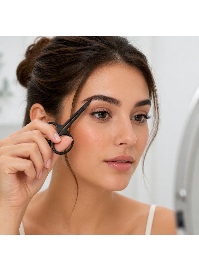 طقم مقص وملقاط الحواجب، أداتان لتهذيب وتحديد الحواجب وإزالة شعر الوجه، مناسب للنساء والرجال - Image 4