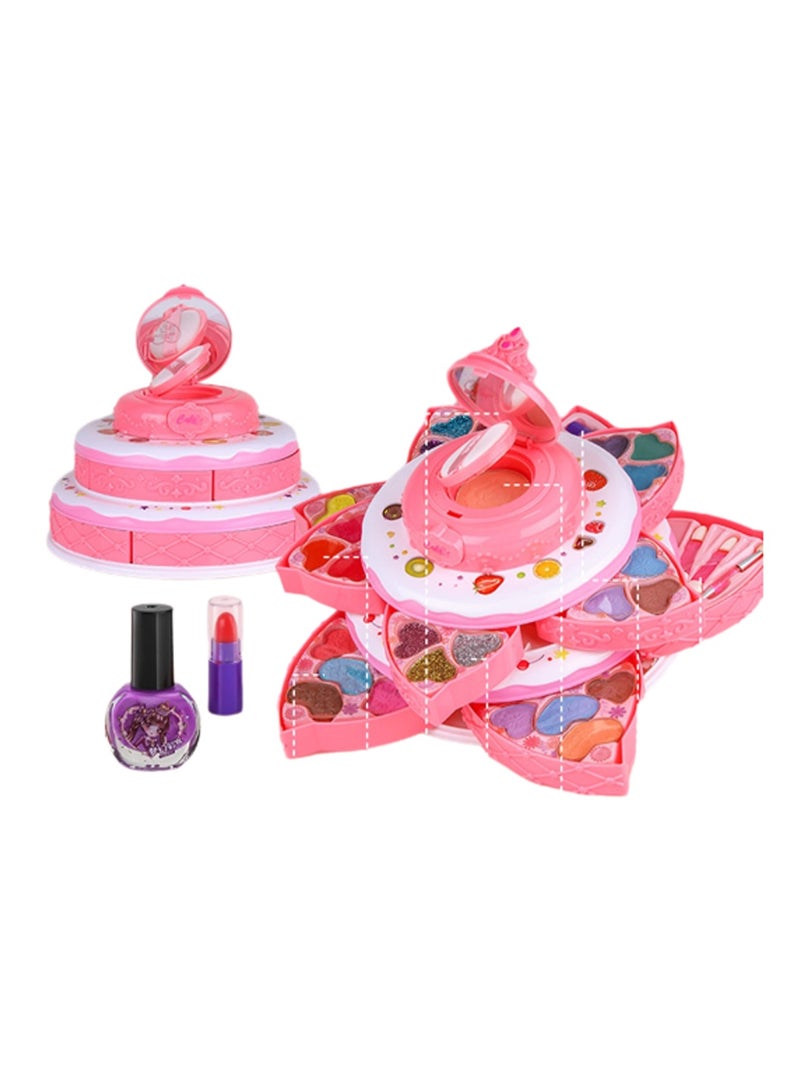 Three-Layer Sweetheart Cake Beauty Box, Washable And Non-Toxic Children'S Makeup Toys, Dress-Up Games, Holiday Gifts, Suitable For 4 Years Old And Above - Image 1