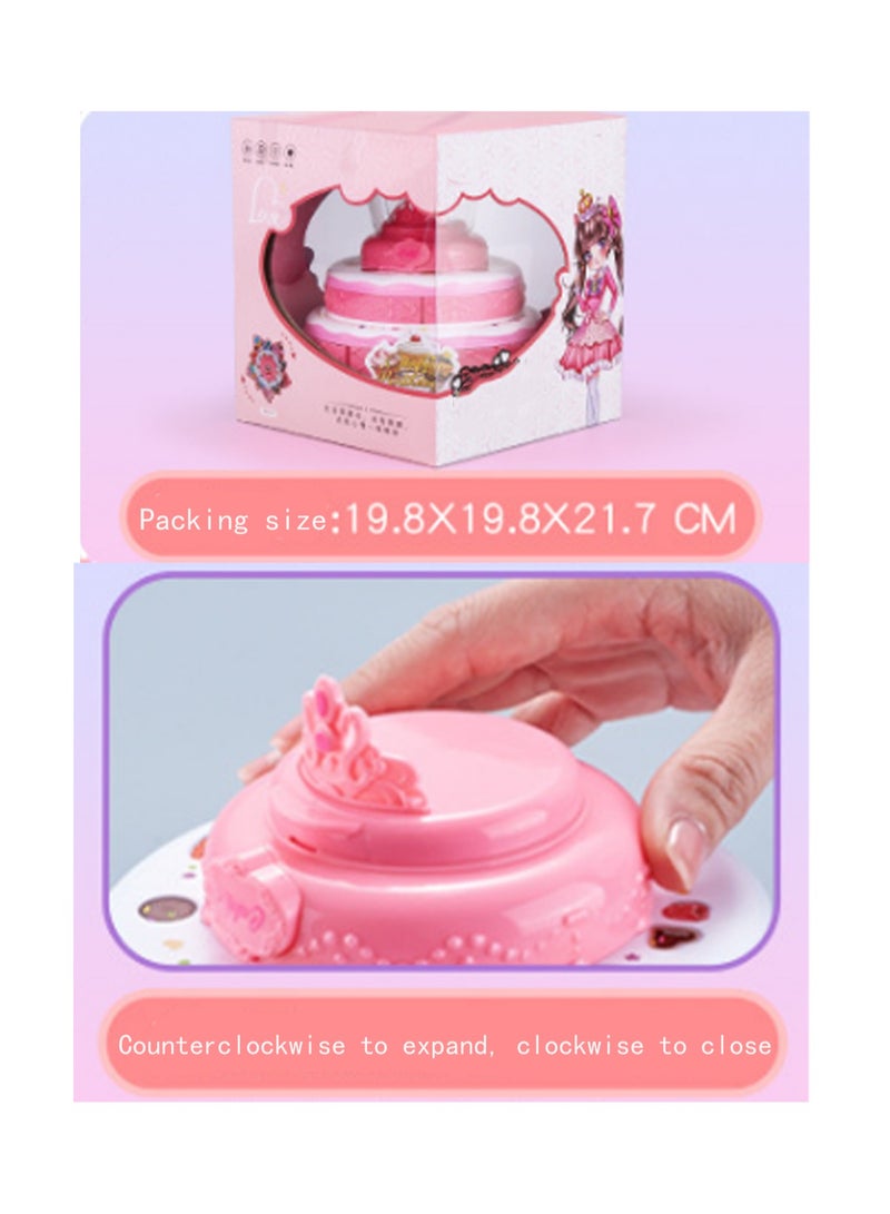 Three-Layer Sweetheart Cake Beauty Box, Washable And Non-Toxic Children'S Makeup Toys, Dress-Up Games, Holiday Gifts, Suitable For 4 Years Old And Above - Image 2