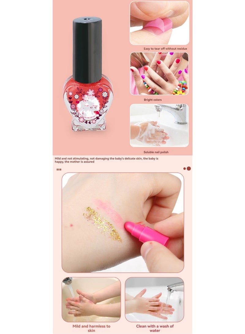 Three-Layer Sweetheart Cake Beauty Box, Washable And Non-Toxic Children'S Makeup Toys, Dress-Up Games, Holiday Gifts, Suitable For 4 Years Old And Above - Image 3