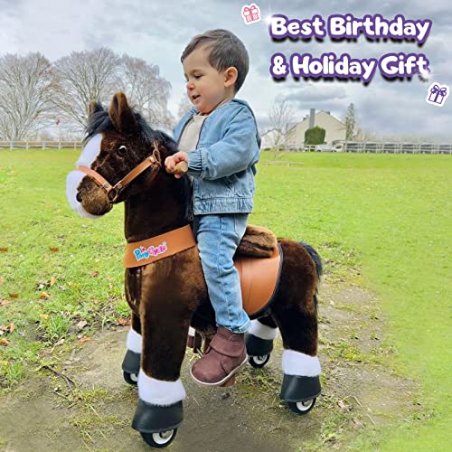 PonyCycle Horse Ride on Toy for Toddlers Boy Toys Classic Model U with Brake 30 HeightSize 3 for Age 34 Giddy up Riding Horse Rocking Horse Rides Chocolate Brown Ux321 - Image 5