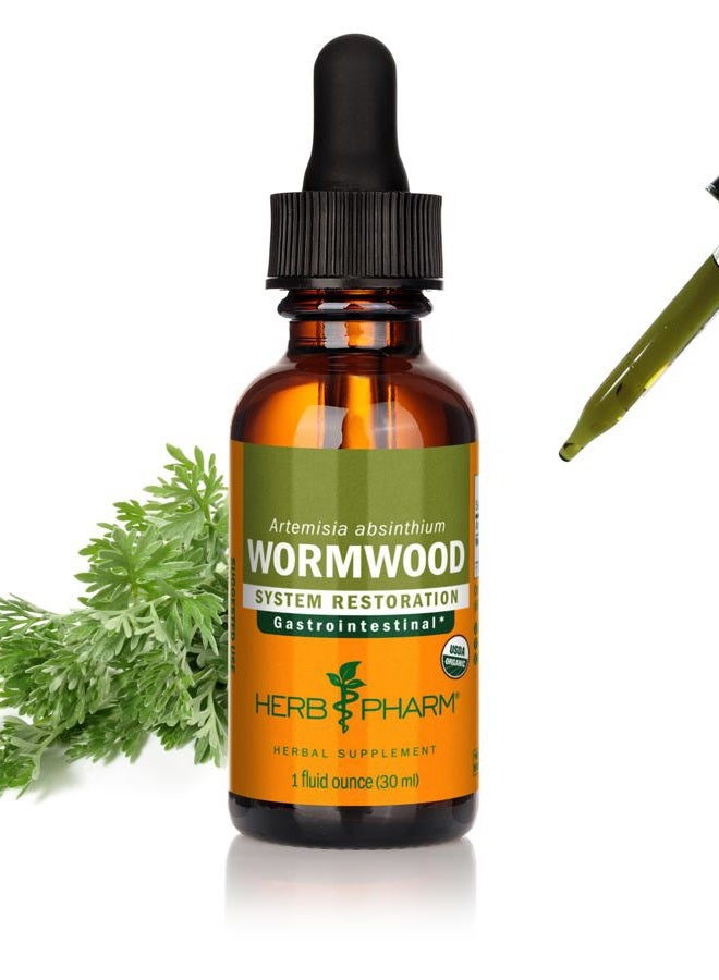 HERB PHARM مستخلص سائل من الشيح العضوي المعتمد لدعم الجهاز الهضمي - 1 أونصة - Image 1