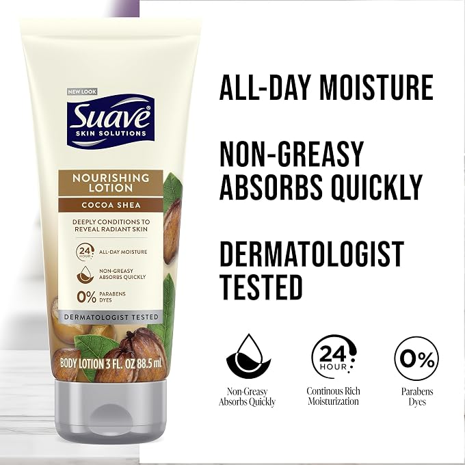 Suave Skin Solutions Body Lotion, Cocoa Butter & Shea, 18 oz (Pack of 6) - Image 2