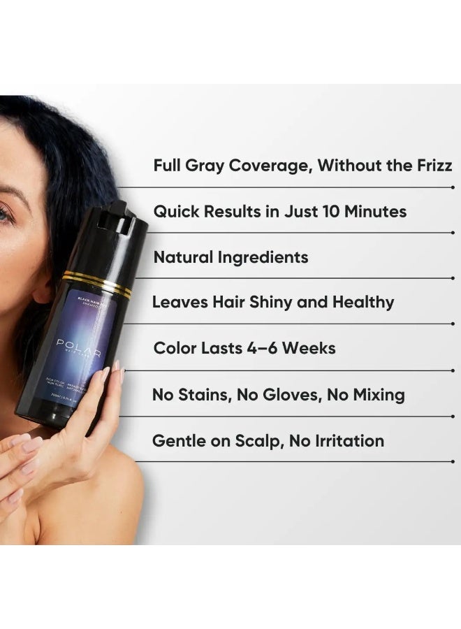 POLAR بولار هيركير - شامبو صبغة الشعر للشعر الرمادي للنساء والرجال (بني فاتح) مجموعة صبغة شعر طبيعية - شامبو صبغة شعر شبه دائم - صبغة شعر نباتية من الولايات المتحدة 6.76 أونصة سائلة - Image 4
