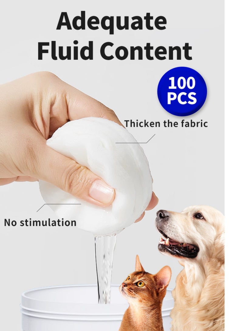 100 قطعة من مناديل تنظيف عيون الحيوانات الأليفة للقطط والكلاب، مناديل العناية بالعيون، مناديل ناعمة عديمة الرائحة لإزالة بقع الدموع - Image 2