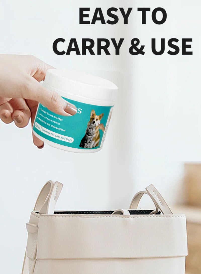 100 قطعة من مناديل تنظيف عيون الحيوانات الأليفة للقطط والكلاب، مناديل العناية بالعيون، مناديل ناعمة عديمة الرائحة لإزالة بقع الدموع - Image 5