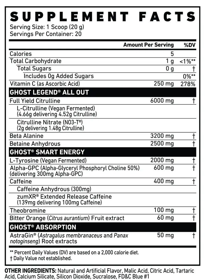 Ghost Legend All Out 20 serving Blue Raspberry - Image 2