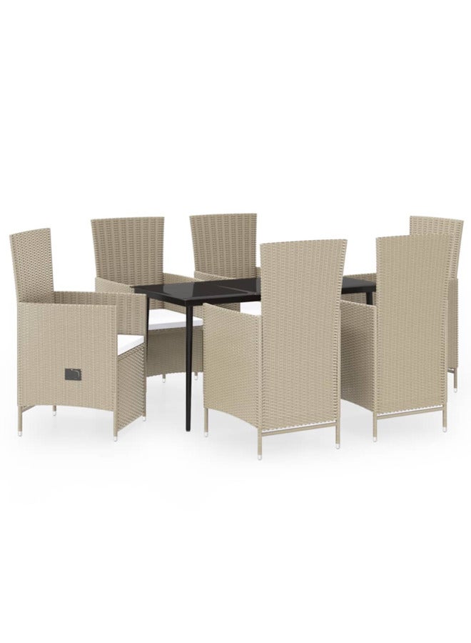 فيداكسل عدد 7 قطع طقم سفرة حديقة مع وسائد بيج 3099471 - Image 1