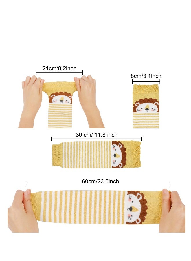 Baby Toddler Leg Warmers, 3 Pairs Stripe Unisex Legwarmers Knee Socks Knee Protector Leg Sleeves Leggings for Boys Girls Fit to 0-3 Years, One size (Cute Animal Pattern) - Image 2