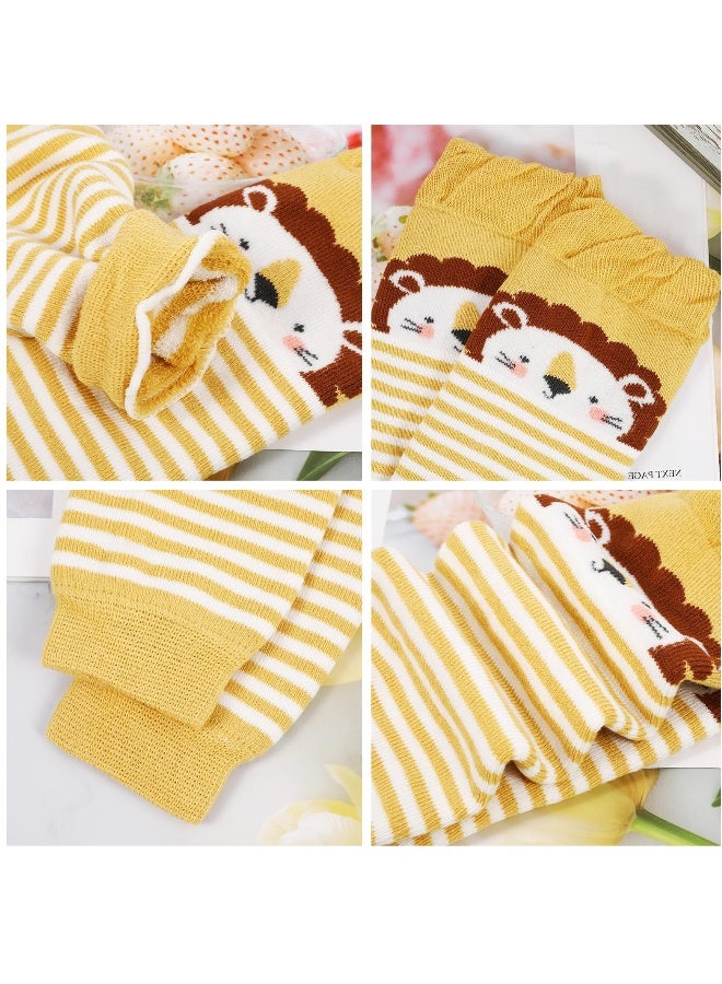 Baby Toddler Leg Warmers, 3 Pairs Stripe Unisex Legwarmers Knee Socks Knee Protector Leg Sleeves Leggings for Boys Girls Fit to 0-3 Years, One size (Cute Animal Pattern) - Image 3