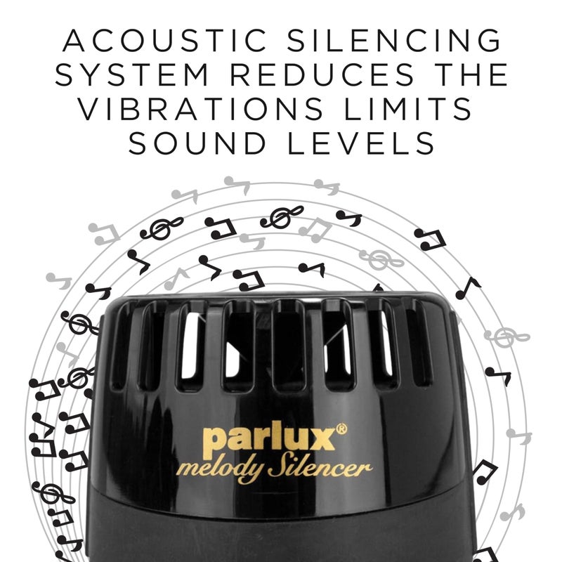 Parlux Melody Silencer Hair Dryer Attachment for Noise Reduction. Compatible with Parlux Hairdryers. Lightweight for Salon & Home Use. (Black) - Image 2