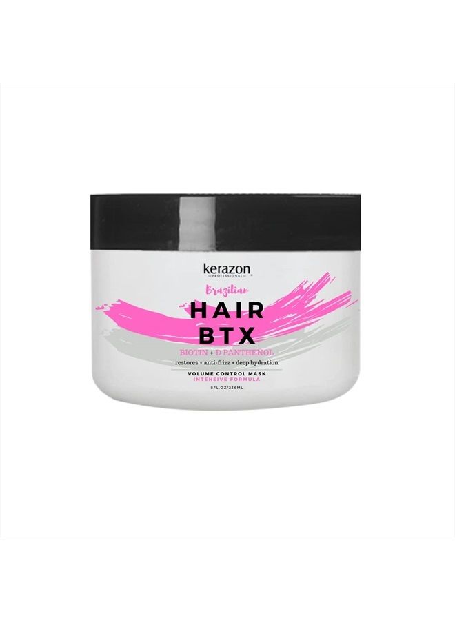 KERAZON Intensive Brazilian Hair Botox Treatment 8oz/236ml For All Hair Types, Thermal Activated Hair Mask with Stronger and Long Lasting Volume And Frizz Control. Formaldehyde Free. Packaging may var  - Image 1