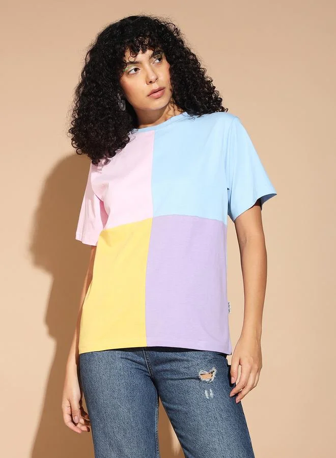 Take Two Women Color Block Relaxed Fit T-Shirt By The Dry State