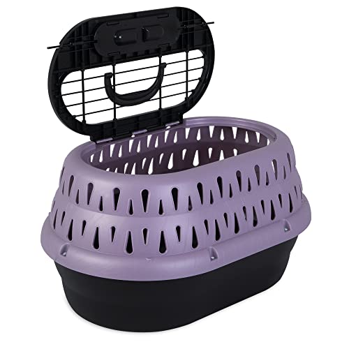 Petmate Top Load Cat Kennel Dog Crates for Small Dogs & Cat Carriers, One-Door Plastic Pet Kennel, Top Loading, Made in USA, 19", Purple - Image 3