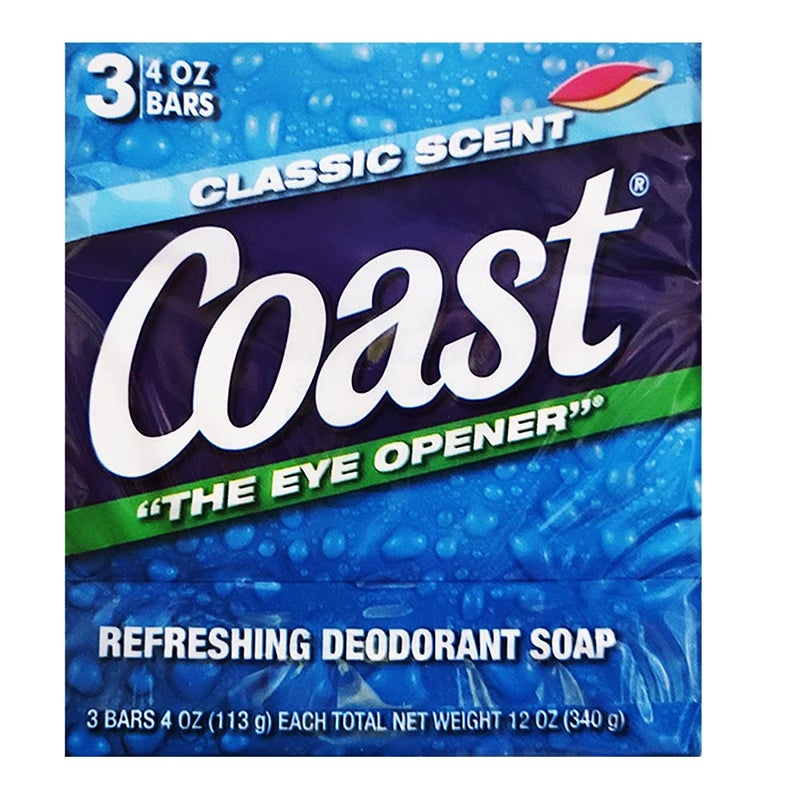Coast Bath Bars Original Blue 3 Bar Soap oz, Coconut, 9.5 Ounce - Image 1