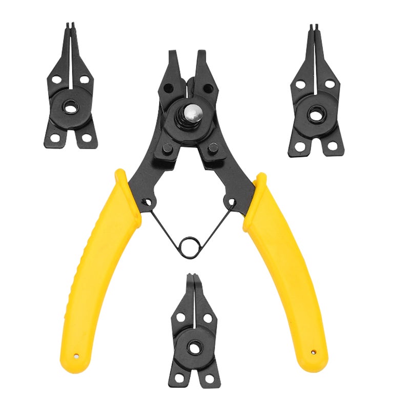 Handheld Portable Multi-function Circlip Pliers Internal External Snap Rings Pliers Set with 45° 90° 180° Interchangeable Pliers Tips Rings Remover - Image 1