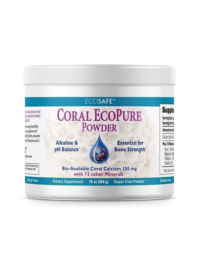 Coral White Coral Ecopure Powder, Coral Calcium Powder Supplement with Coral Minerals - 16 Ounces - Image 1