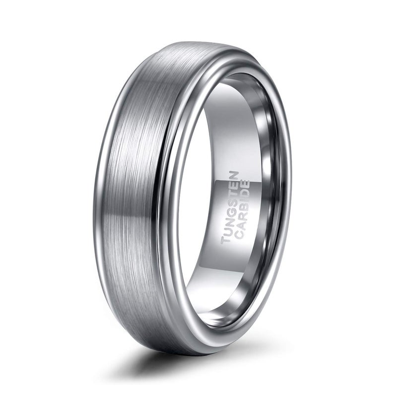 TRUMIUM خاتم زفاف من التنجستن TRUMIUM مقاس 6 مم للرجال والنساء بتشطيب غير لامع وخاتم خطوبة مريح مقاس 11 - Image 1