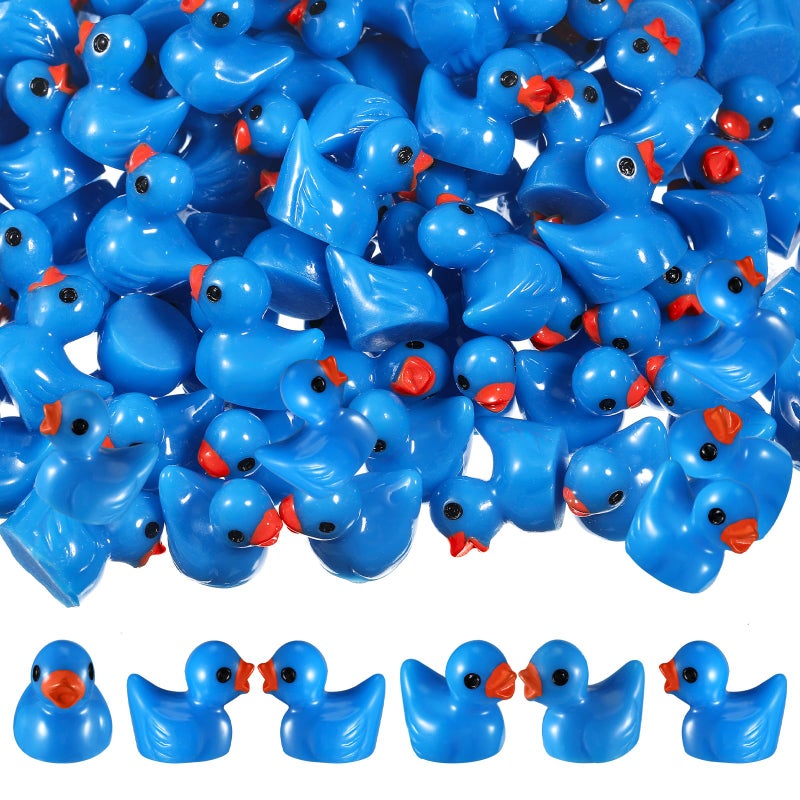MiniInflat 150 Pcs Mini Resin Ducks Miniature Ducks Tiny Duckies Figures for Home Prank Game Micro Landscape Aquarium Dollhouse Ornament Mini Duckies DIY Terrarium and Handmade SchoolDark Blue - Image 3