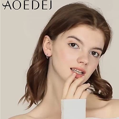 AoedeJ 925 Sterling Silver Hoop Earrings, High Polished Round Tiny Click-Top Hoop Earrings, Small Clasp Hoop Piercing Earrings (Inner Diameter-10mm 3/8'') - Image 5