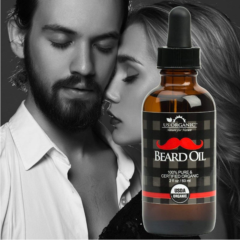 US Organic Beard Oil, 100% Pure, USDA Certified, Softens, shine, moisturizes, Amber Glass Bottle with Eye Dropper, 2 Ounce - Image 5