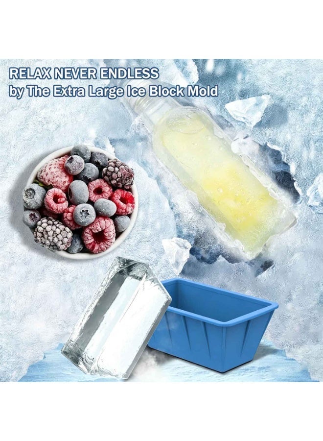 4Pack,Extra Large Ice Block Molds,Silicone Large Ice Cube Molds for Cold Plunge Tub,Reusable Ice Cube Trays for Freezer,Ice Block Molds for Home Ice Baths,Cold Plunge Accessories,Ice Bath ChillerSummer Essentials - Image 3