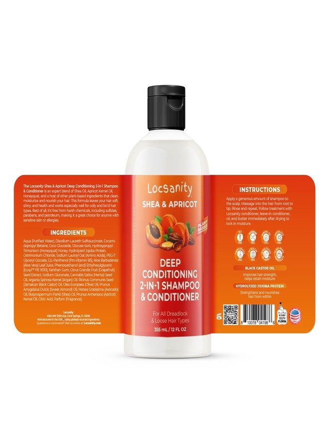 Locsanity Shea Apricot Loose Natural 2-1 Moisturizing and Nourishing Shampoo for Kinky, Coily, Curly Hair - 12 OZ - Image 2