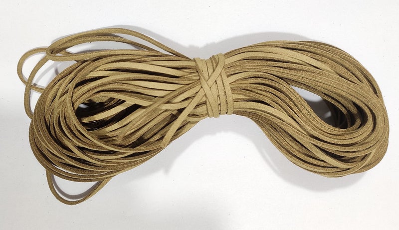 OMX 20 Mtr, Size - 3x1.4mm Faux Suede Cord Roll String Leather Lace Beading Thread Leather Cording for Jewelry Makings (Beige) - Image 5