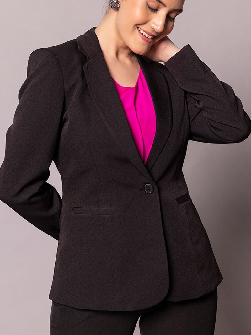 Powersutra Black Stretch Marina Pant Suit for Women - Image 2