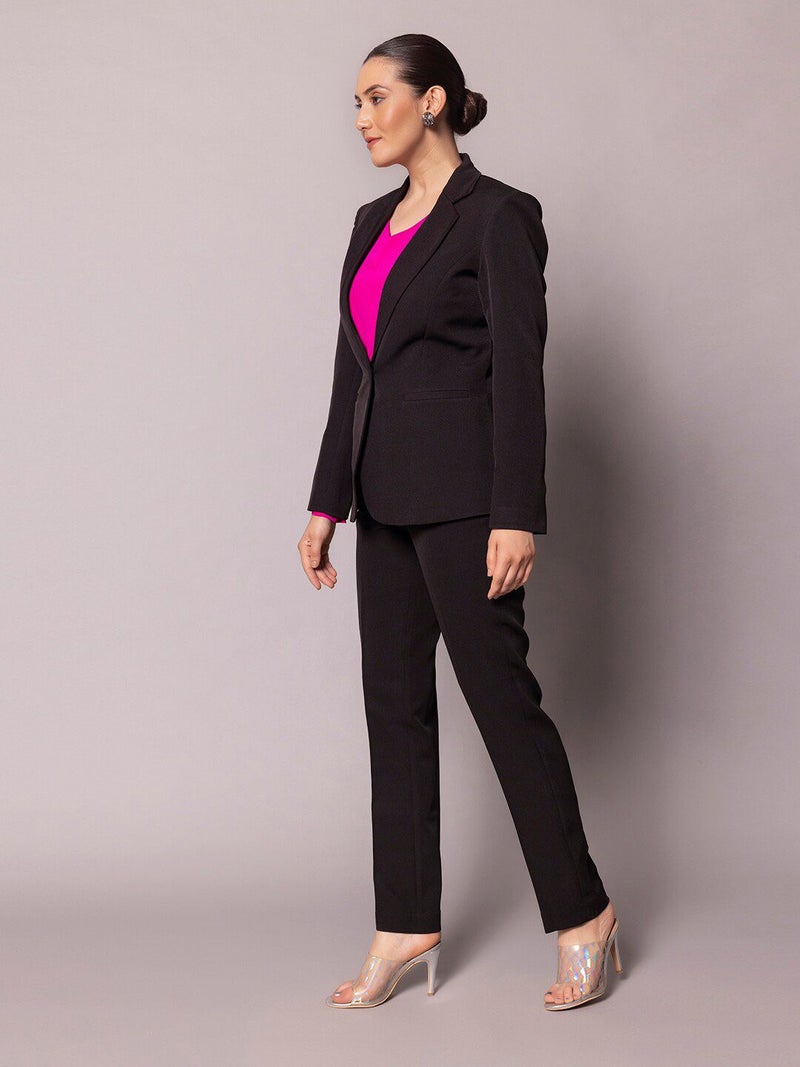 Powersutra Black Stretch Marina Pant Suit for Women - Image 3