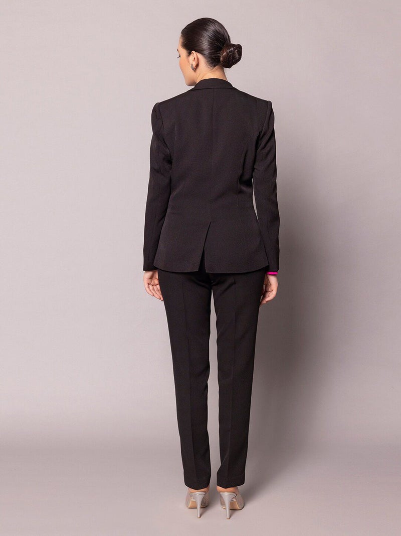 Powersutra Black Stretch Marina Pant Suit for Women - Image 5