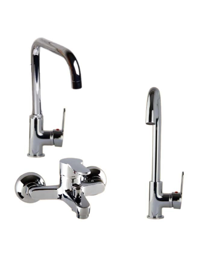 clever Cleaver Mixer Set 3 Pieces Basin + Bathtub + Kitchen Tree Modern Nickel 