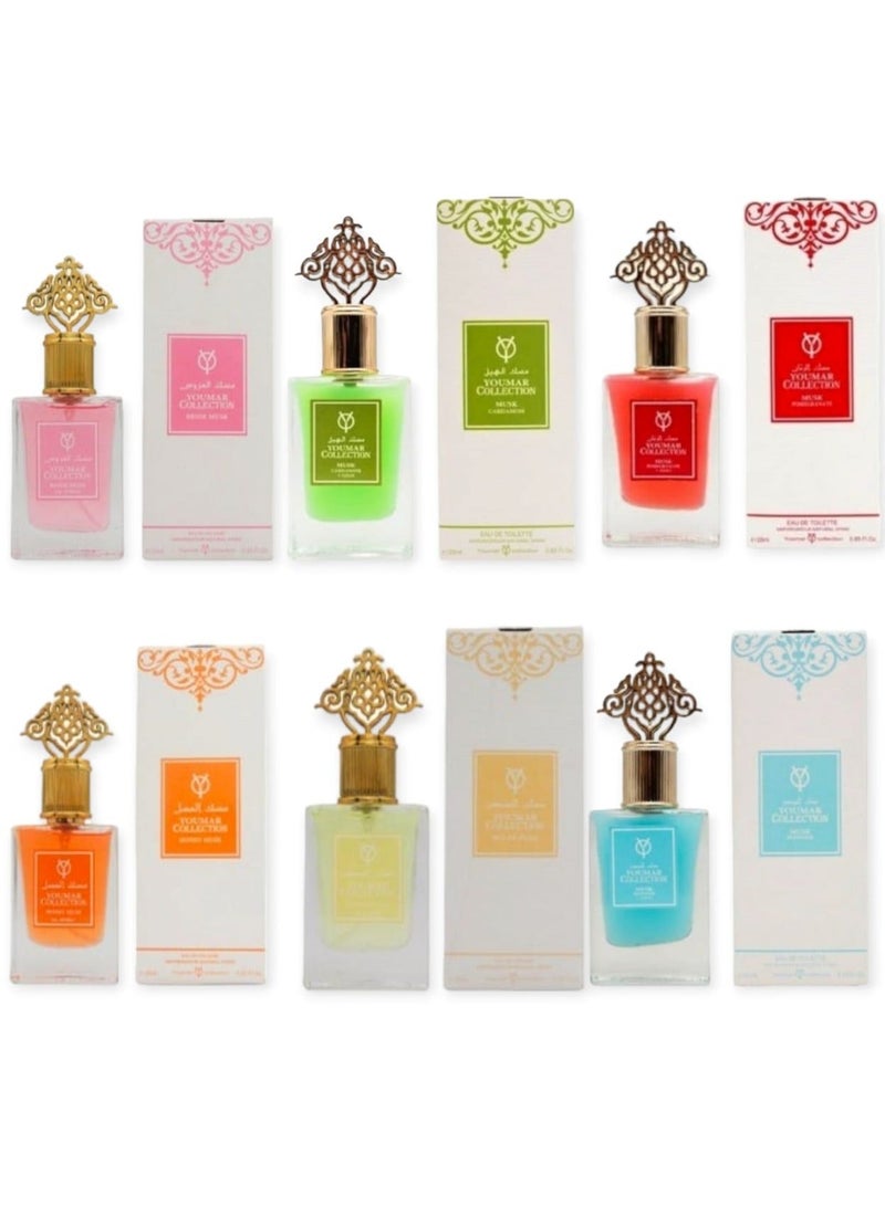 YOUMAR Musk, pomegranate, powder, oud, bridal, honey, and cardamom fragrance set, 25 ml - Image 3