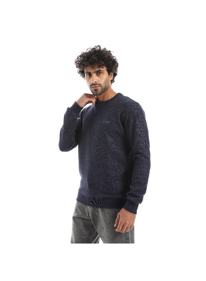 Pavone Navy Blue Crew Neck Slip On Sweatshirt - Image 2