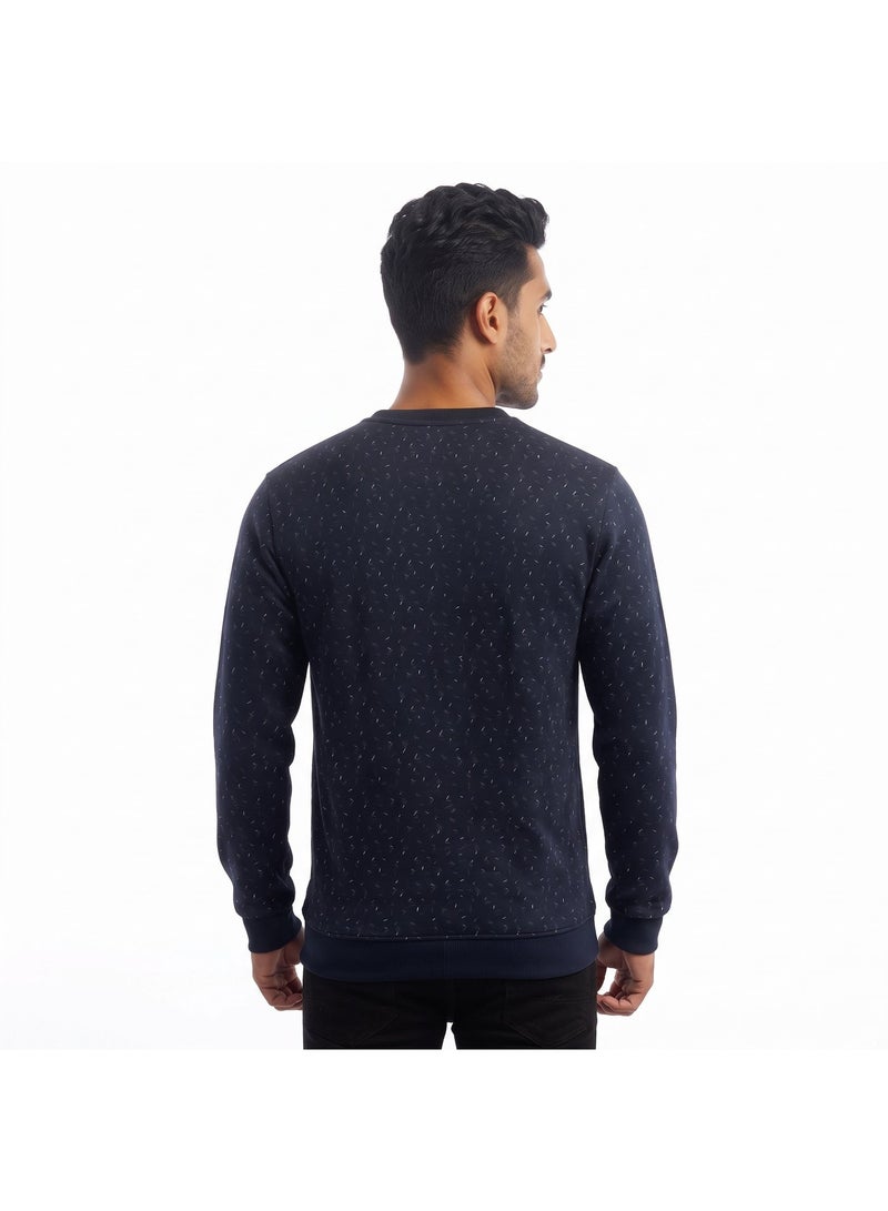 بافون Navy Blue Crew Neck Slip On Sweatshirt - Image 5
