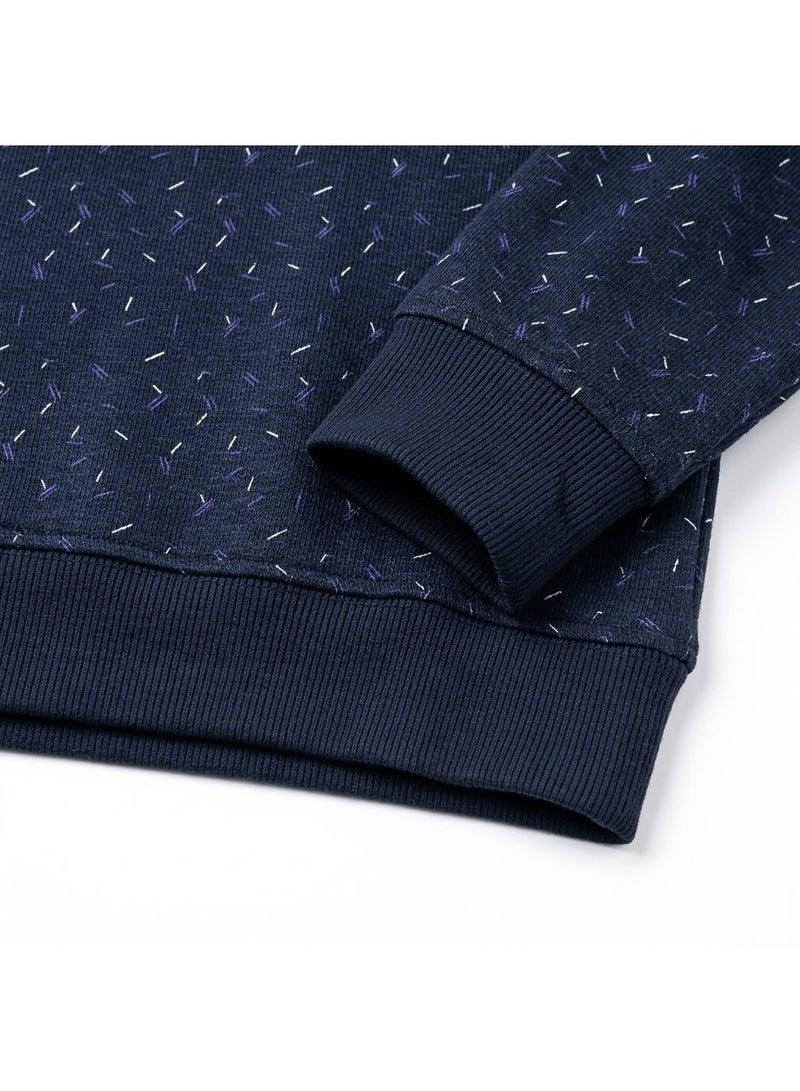 بافون Navy Blue Crew Neck Slip On Sweatshirt - Image 4