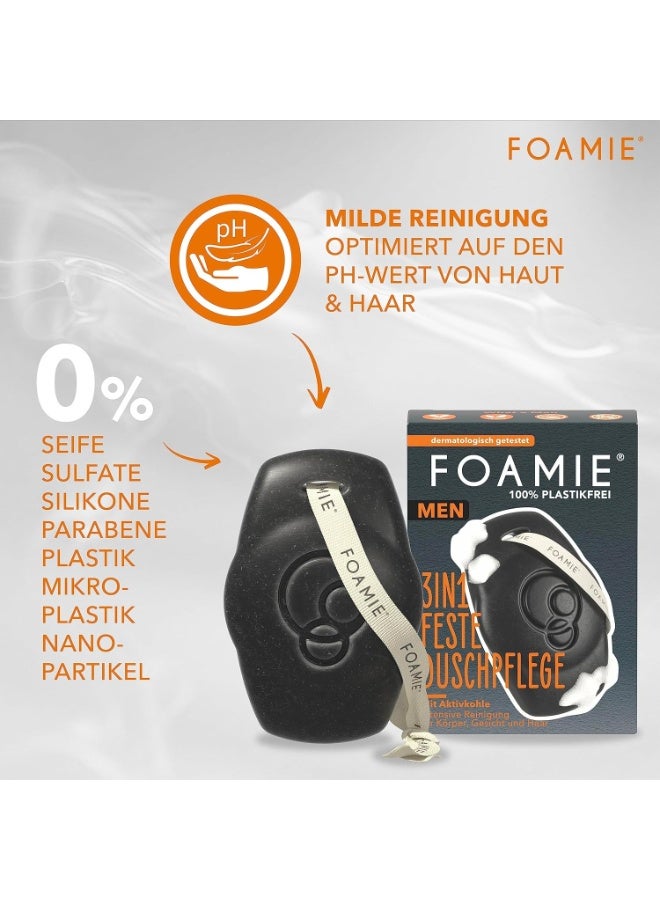FOAMIE Charcoal, Rosewood & Tonka Bean 3-in-1 Shower Bar - Image 3