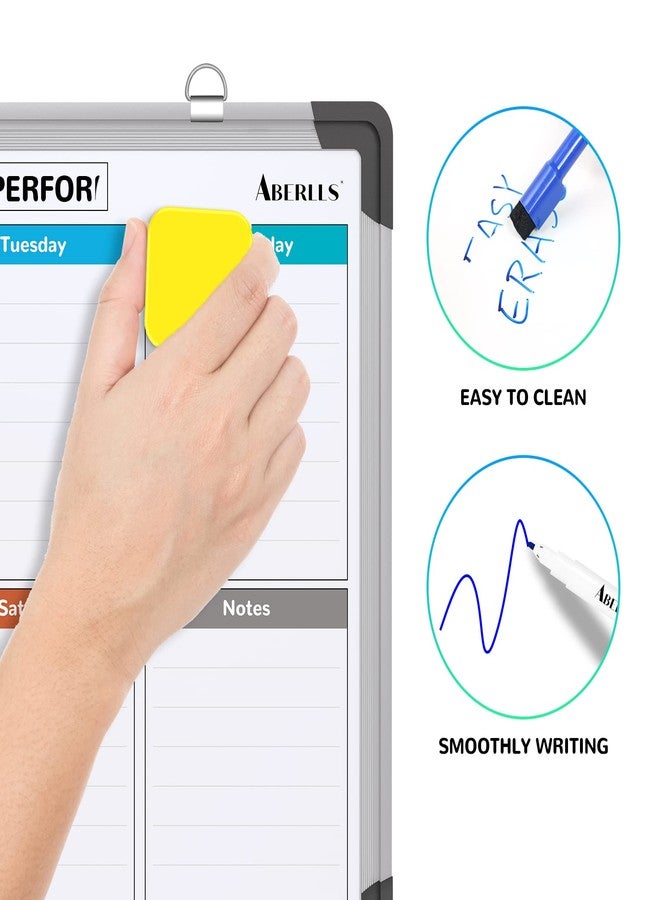 ABERLLS Small Weekly Calendar Dry Erase Whiteboard for Wall, 16" x 12" Magnetic Dry Erase Board, Hanging Double-Sided White Board, Portable Board for List, Kitchen, Planning, Memo, Home, Office - Image 4