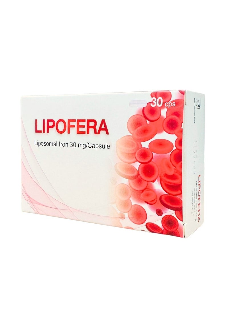 LIPOFERA Liposomal Iron 30mg, 30 Capsules  - Image 2