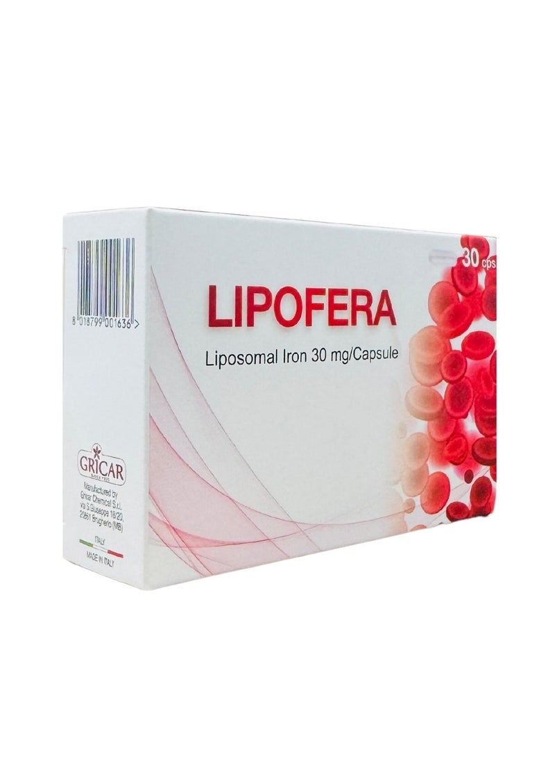 LIPOFERA Liposomal Iron 30mg, 30 Capsules  - Image 4