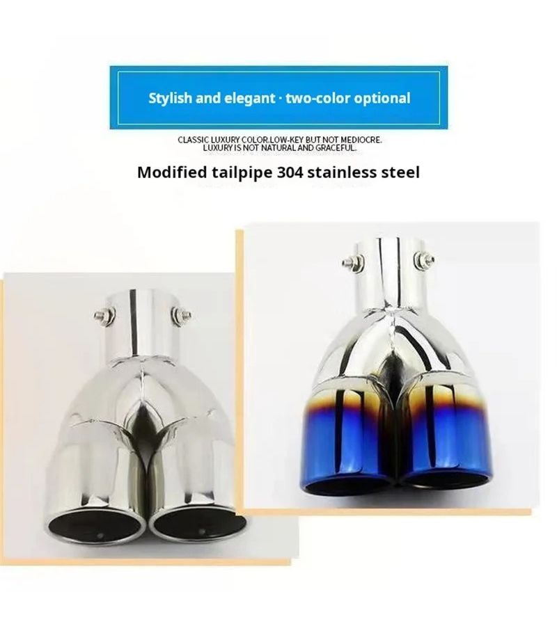 Stainless Steel Exhaust System Modification Tailpipe Muffler Sound Black - Image 5