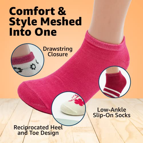 BRIGHT STAR Women's Low Cut Ankle Socks - 20-Pair | Soft & Comfortable Athletic Socks, Durable Polyester Blend, Machine Washable, Stylish Sock Pack for All Seasons (Size 9-11) - Image 2