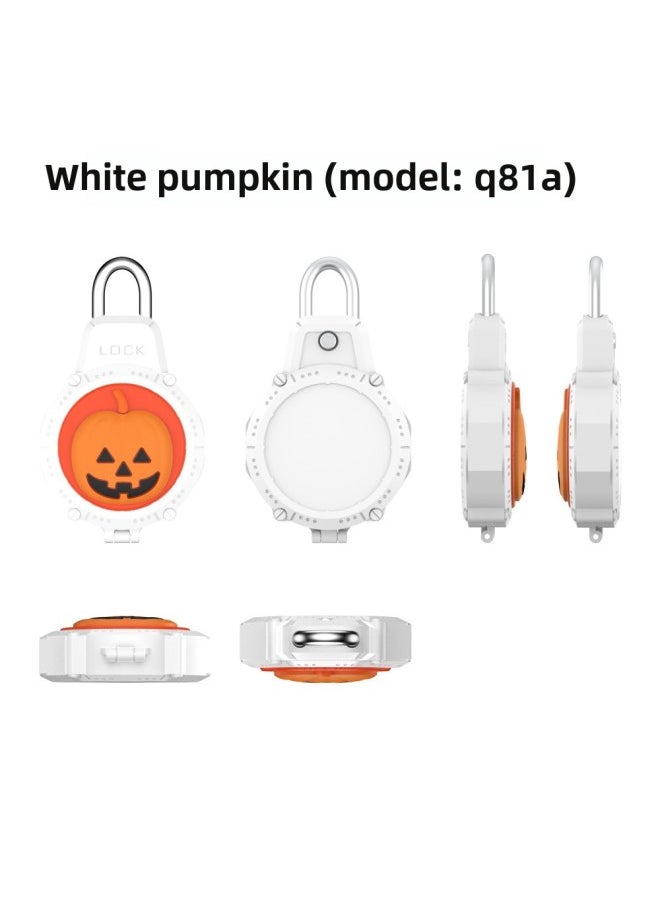 Generic - For Apple For Apple Airtag Tracker Wire Security Lock PC Set Waterproof Protective Case Cartoon Cute-Color:White Pumpkin (Q81A) - Image 1