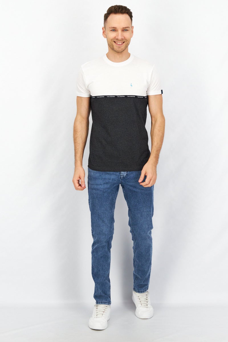 Tailorbyrd تي شيرت قصير الأكمام للرجال بياقة دائرية بلونين، أبيض - Image 3