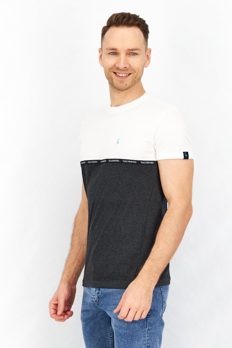 Tailorbyrd تي شيرت قصير الأكمام للرجال بياقة دائرية بلونين، أبيض - Image 4