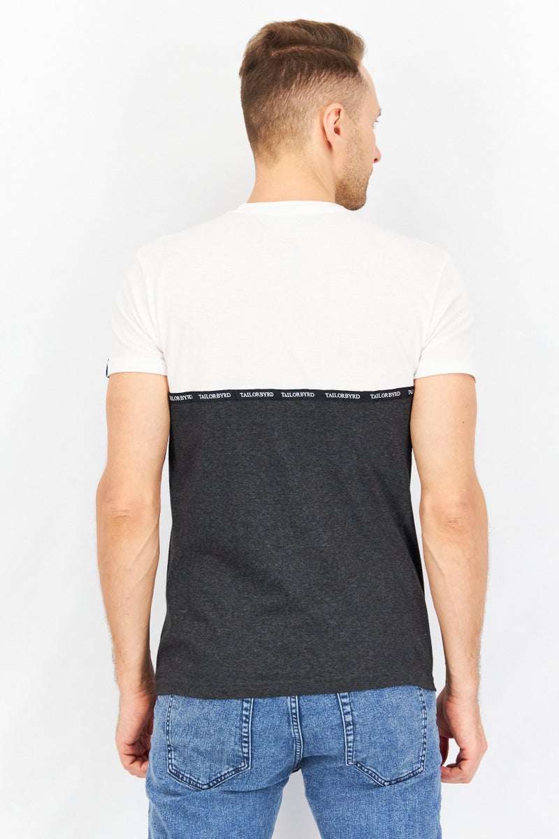Tailorbyrd تي شيرت قصير الأكمام للرجال بياقة دائرية بلونين، أبيض - Image 2