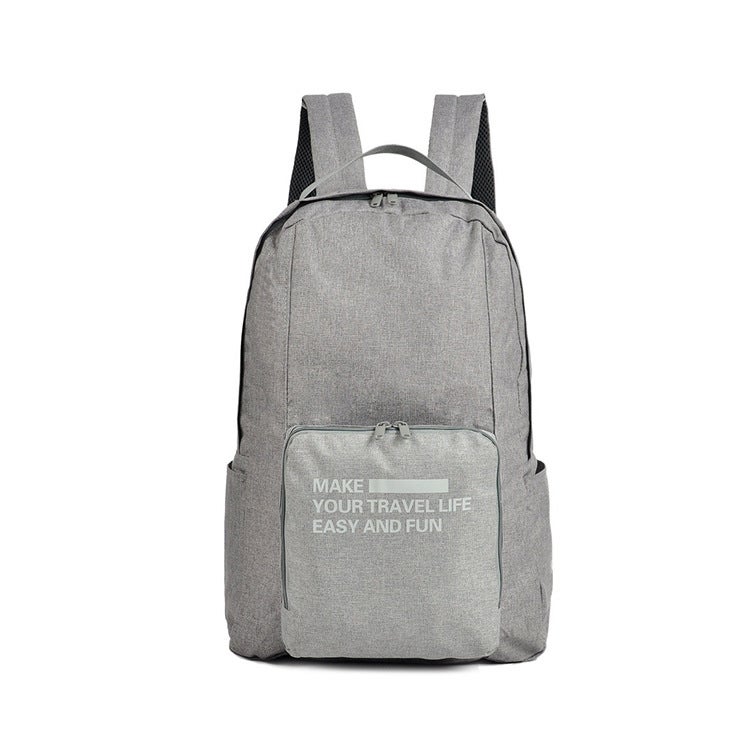 Thickened Travel Backpack Folding Storage Bag Light gray